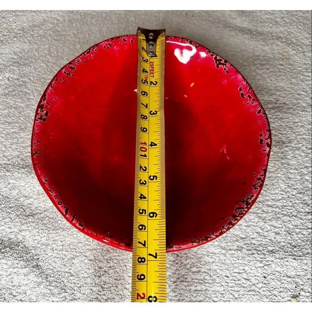 Set of 2 Pier 1 Imports Carmelo Melamine Red Crackle NWT NOS